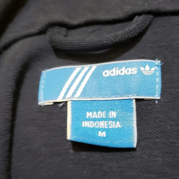 Adidas Vintage Jacket / Navy w/ Neon Green Stripes / Size Medium - Picture 4 of 5